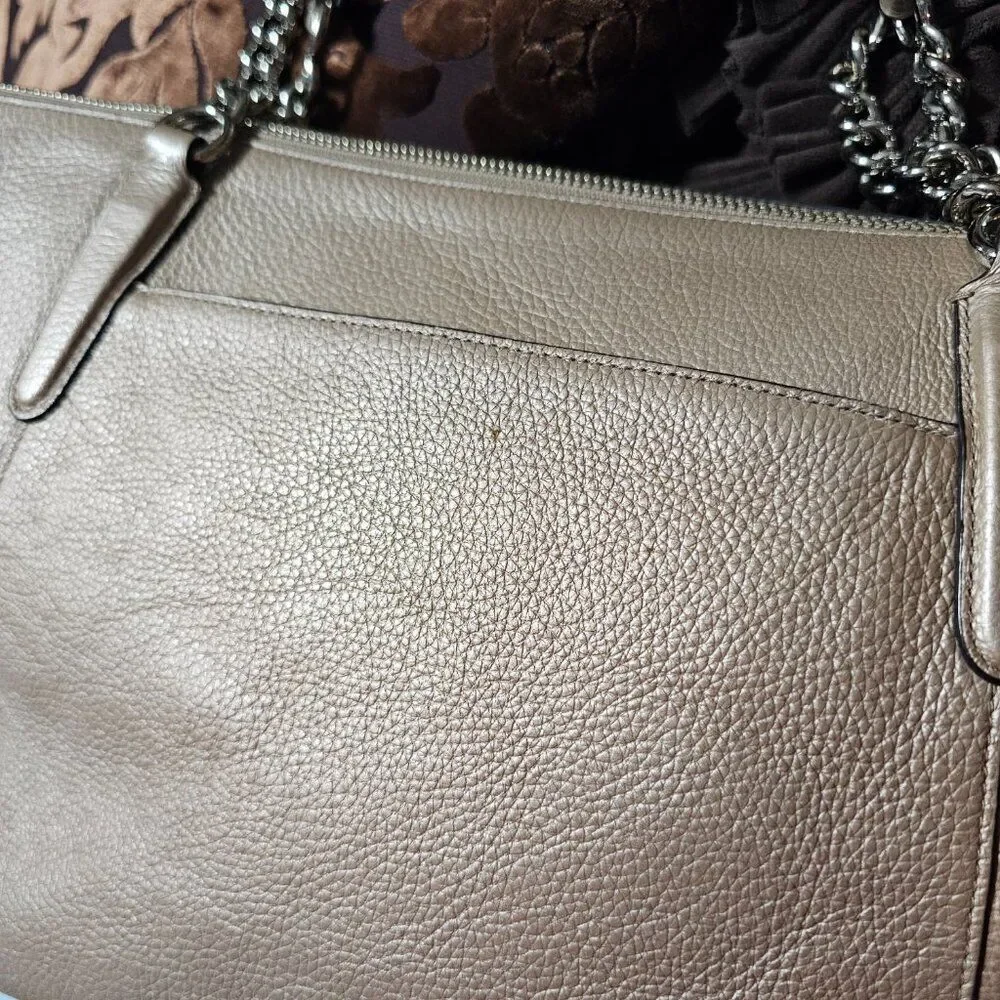 Coach Metallic Ava Chain Tote Purse Shoulder Bag